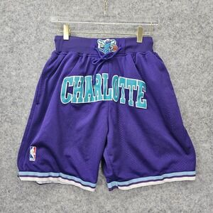 JUST DON Charlotte 94 Hornets Shorts Mens Small Purple NBA Basketball USA 24x6